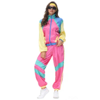 Adult Women's Vintage Hippie Costume Cosplay 70's 80's Disco Music Festival Dress Up Carnival Party Halloween Costume