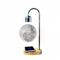 【雙12大促】3D磁懸浮月球燈黑科技網紅月亮臺燈帶手機無線充臥室床頭氛圍臺燈【幸福驛站】