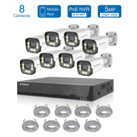 2K高清PoE 8路8鏡頭 NVR CCTV監控套裝 -防水槍鏡
