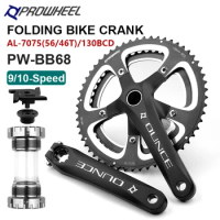 PROWHEEL Foldable Crankset 130BCD Folding Bike Crank 170 172.5mm 56T 46T Small Wheel Bicycle Chainrings Sprockets for Dahon