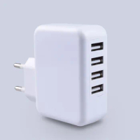 50PCS USB 4-Ports EU AC Charger Power Adapter 5V 4.1A Multi-function Travel Home Wall Charging Adaptor For iPhone iPad Samsung