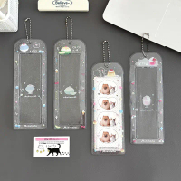 Mới 1 chiếc thẻholder lấp lánh họa tiết bánh kem mùa hè, thiết kế bốn panel, phù hợp cho fan idol/id