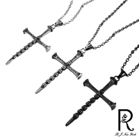 【RJ New York】暗黑系骷髏十字架歐美中性鈦鋼長項鍊(3色可選)