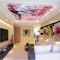 wallpaper 3d ceiling Peach ceiling frescoes 3d customized wallpaper 3d ceiling murals wallpaper