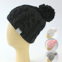 單秋冬季女士羊毛帽純手工編織毛線帽女加絨保暖護耳滑雪帽冬1入