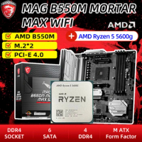 R5 5600G CPU Processor Kit Ryzen 5 5600g +MSI MAG B550M MORTAR MAX WIFI Motherboard Suit