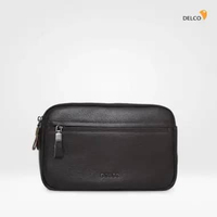 Tas Pria Delco by Elizabeth Genuine Leather Clutch 0720-0500 Brown
