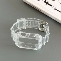 冰川一體透明iwatch錶帶se適用s9蘋果applewatch手錶s8保護殼新款透明適用 iwatch 38mm（1/2/3代）