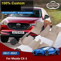 Car Floor Mats For Mazda CX-5 CX5 KF 2017~2022 Leather Luxury Mat Rugs Carpet Full Set Auto Interior Parts Car Accessories 2018