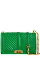REBECCA MINKOFF Chevron Quilted Love Crossbody Bag in Envy HH20TCQX08