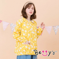 betty’s貝蒂思Outlet 日系圓點印花翻領上衣(黃色)