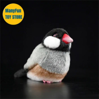 Java Sparrow Plush Toy Mannikin Plushie Grey Bird Plush Toys Lifelike Birds Stuffed Animals Simulation Doll Toy For Kids