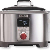 Wolf Gourmet Programmable 6-in-1 Multi Cooker with Temperature Probe, 7 qrt,Slow Cook,Rice,Sauté,Sear,Sous Vide, Stainless Steel
