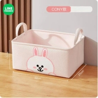 桌面布藝收納籃 層架 儲物架（加厚耐磨-CONY款）【尺寸：32*25*15cm】 