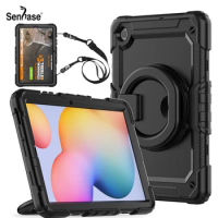 For Samsung Galaxy Tab S6 Lite 10.4 inch 2020 2022 SM-P615 SM-P619 Case Kids Shockproof Pull Ring Shoulder Strap Stand Cover