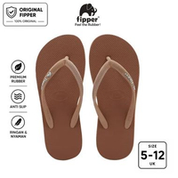 Fipper - Slim Linea Sandal Jepit Anti Slip Wanita Original Ringan Nyaman Brown Sandal / Brown Mangoo