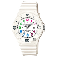 CASIO 卡西歐 迷你運動風指針手錶 送禮首選-彩色x白 LRW-200H-7BVDF