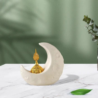 Moon Incense Burner Middle East Ramadan Ceramic Incense Holder Desk Ornament Aromatherapy Home Decor Gift