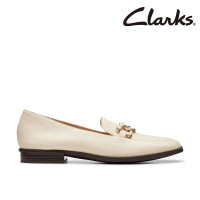 【Clarks】女鞋 Sarafyna Rae 金屬飾釦微方頭樂福鞋(CLF77362D)