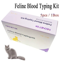 Professional Feline Pet Cat Blood Typing Rapid Test Kit Card Hemolysis Anemia Also Can Detection 5 Strips/Box Clinic Supplies