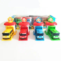 4pcs/set Scale model ko children miniature bus mini plastic baby oyuncak garage tayo bus toy Christmas gift
