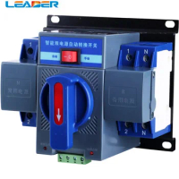 LEADER 10PCS Mini Din Rail2/3/4P ATS Dual Power Automatic Transfer Switch Uninterrupted Solar Transfer Switch AC Circuit Breaker