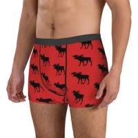 Silhouette Antler Deer Underwear Animal Hunting Print Boxer Shorts High Quality Men Panties Comfortable Boxer Brief Gift