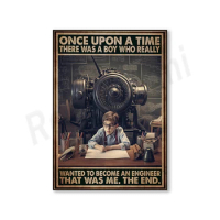 Once upon a time there was a boy who really wanted to be an engineer retro poster, young engineer poster, engineer gift