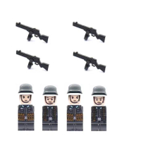 4PCS/lot Soldier Infantry Submachine Guns MOC Military Police Swat Weapons Brick City building blocks min Toy figures playmobil