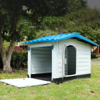 Modern Dog House Outdoor Plastic Dogs Kennel Small Medium Large Rainproof Sunscreen Four Seasons Universal Washable Dog Houses