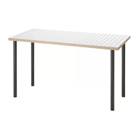 LAGKAPTEN/ADILS 書桌/工作桌, 白色 碳黑色/深灰色, 140 x 60 公分