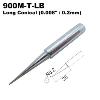 Soldering Tip 900M-T-LB Conical 0.2mm for Hakko 936 907 Milwaukee M12SI-0 Radio Shack 64-053 Yihua 936 X-Tronics 3020 Iron Bit