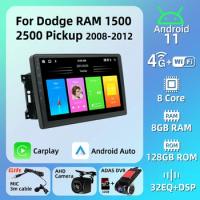 Android Multimedia for Dodge Ram 1500 2500 Pickup 2008-2012 Car Radio 2 Din Stereo Carplay GPS Navigation Head Unit Autoradio