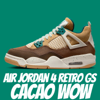 【NIKE 耐吉】休閒鞋 Air Jordan 4 Retro GS Cacao Wow 褐色 女鞋 大童 FB2214-200