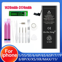 DaDaXiong Replacement Battery for iPhone, Battery for iPhone 7Plus 6 6S 5S 7 8 SE Plus X Xs 11 Pro Max 4 4S 5 and SE2