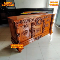 Meja TV Ukir Kayu Jepara Rak TV Klasik Kayu Jati Buffet Jati