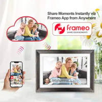 Smart Digital Photo Frame 10.1 Inch Wooden Frame 32GB Image Album Video Frames 1280x800 IPS HD Touch Screen Via Frameo APP