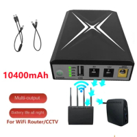 10400mAh DC12V 9V 5V Mini UPS Available Capacity Over Uninterruptible Power Supply for Webcam Router Modem IP Cam Phone