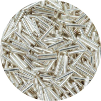 CzechTube Seed Beads 2mm Charms Silverline Spacer Beads