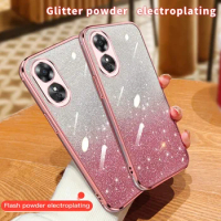 Case For OPPO A17 A15 A16S A5 A9 A58 A53 A57 A78 Reno10 11Pro A74 A93 Electroplated Glitter Phone Cover Protective Shell Coque