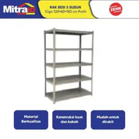 Rak Besi ZEHN Giga 120×60×183 cm, 5 Susun Warna Putih- Proteksi Ganda Extra Bubble Wrap