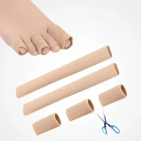15cm Silicone Tube Toe Gel Protector Cover Finger&amp;Toe's Fabric Gel Bandage Corns Blisters Calluse Pain Relief Soft Pads Insoles