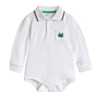 【baby童衣】任選 刺繡小動物Polo領包屁衣 35241(白色)
