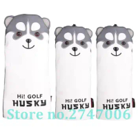 3pcs Golf Club Driver Fairway Wood Head Cover Soft PU Leather with Husky Shaped Driver FW Headcover with No Tag 3 5 7 x