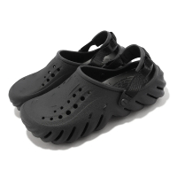Crocs 洞洞鞋 Echo Clog 黑 輕量 防水 男鞋 女鞋 波波克駱格 卡駱馳(207937001)