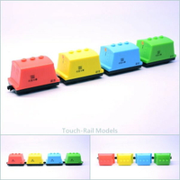 彩色水泥列車 鐵支路4節迴力小列車 迴力車 火車玩具 壓克力盒裝 QVA63H TR台灣鐵道