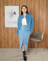 Ariane Minji Outer / Jacket Denim - Jaket Denim Blazer Wanita