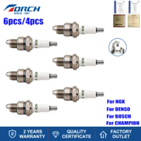 4-6PCS Screw Terminal Spark Plugs TORCH E5TC Replace for Candles 4111/BP5HS HONDA 98076-55711 98076-55719 YAMAHA 94703-00168