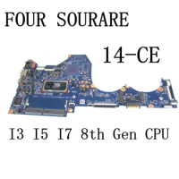 For HP Pavilion 14-CE 14-CE2000 TPN-Q207 Laptop Motherboard with I3 I5 I7 8th Gen CPU DAG7ADMB8D0 Mainboard