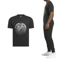 【REEBOK】Hoopwear T-shirt 男款 黑色 T恤 印花T 籃球 運動 休閒 短袖 100205183